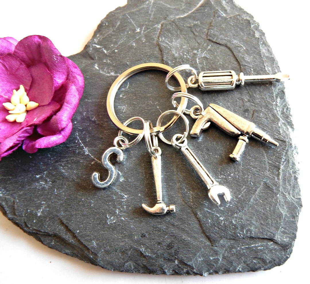 Tools Keyring, Builder Gift, Personalised Handyman Keychain, Fathers ...