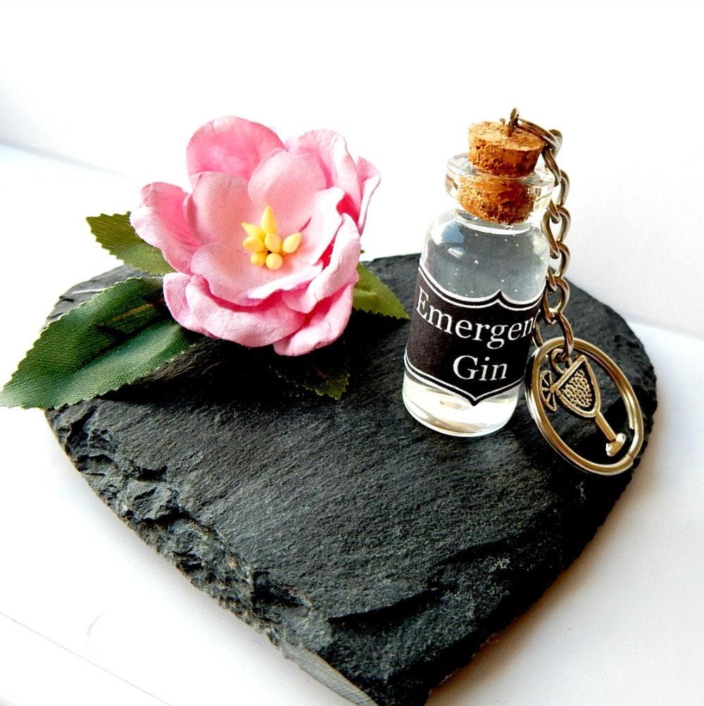 Emergency Gin Keyring Gin Key Chain Gin Gift Set Mothers Etsy