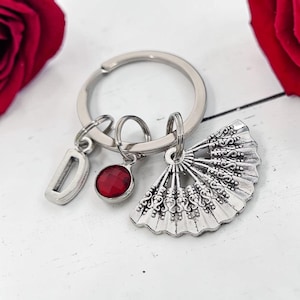 Flamenco-Fan Geburtsstein Schlüsselbund, spanische Tänzerin Geschenke, Spanien Senorita Andenken