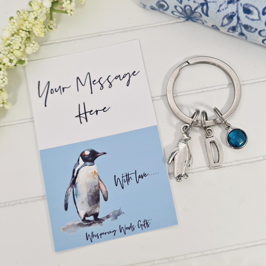 Penguin Stainless Steel Keyring – Emperor Sea Life Keychain – Bird Zoo Gift
