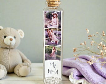 Botella con foto para futura mamá: regalo de maternidad personalizado, anuncio de embarazo, sesión de fotos de embarazo