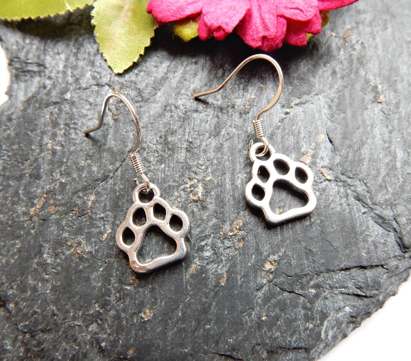 Paw Print Earrings Dog Earrings Dog Jewellery Cat Jewelery Etsy