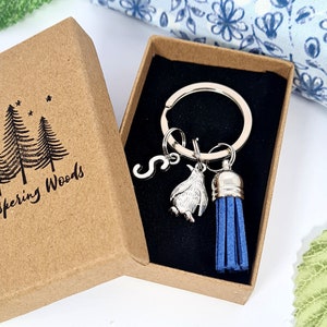 Penguin Keychain, Gift For Animal Lover, Tassel Keyring, Christmas Gifts, Pick Me Up, Stocking Filler, Penguin Gifts, Bag Charm Clasp