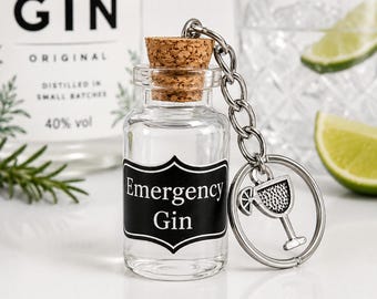 Porte-clés gin d'urgence, cadeau sur le thème de l'alcool, petit cadeau pour adultes