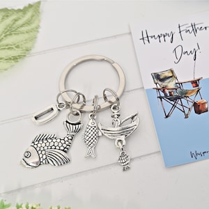 Angeln Schlüsselanhänger, Geschenke für Fischer, großer Fang, Vatertag, Geschenk für Papa, Angeln