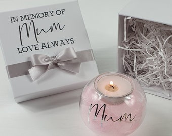 Memorial Keepsake Feather Glass Ball Candle Personalised Name & Gift Boxed,  Remembrance Gift, In Memory Of,  Memory Gift, Bereavement Gift