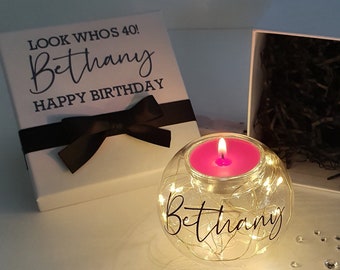 Birthday Keepsake Candle with 20 LED Lights - Personalised & Gift Boxed Milestone Birthday (18th, 21st, 30th, 40th, 50th, 60th, 70th, 80th)