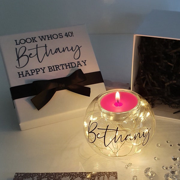 Birthday Keepsake Candle with 20 LED Lights - Personalised & Gift Boxed Milestone Birthday (18th, 21st, 30th, 40th, 50th, 60th, 70th, 80th)