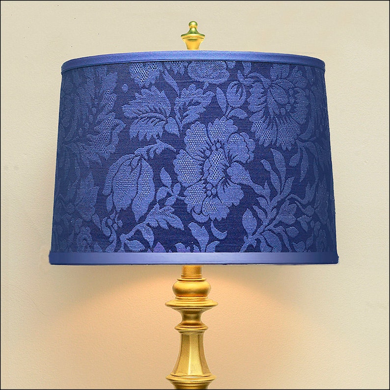 Lamp Shade Jacobean Floral Damask Lamp Shade, Blue Etsy