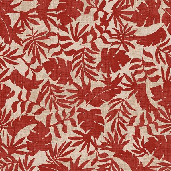 Sale  BREEZEWAY FABRIC Red on White tropical print BTHY by Maywood Studios Premium quilting cotton