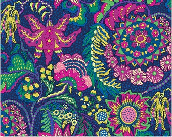 NEW BOTANICA Botanica Indigo fabric BTY by Sally Kelly for Windham Fabrics sold by the yard Oeko Tex Premium Quilting Cotton