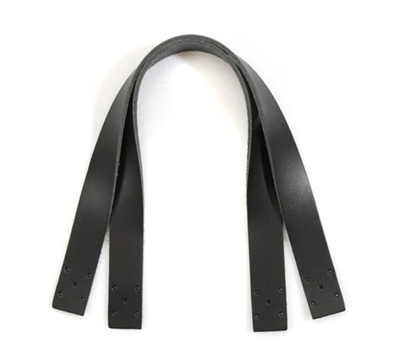 Black Leather Bag Handles: 14 Inch Cowhide Straps With Sewing