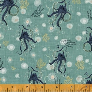 BTY  Whale Tales Octopus fabric by Katherine Quinn for Windham Fabric Premium quilting cotton