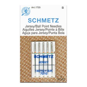 May include: A pack of 5 Schmetz Jersey/Ball Point needles in a clear plastic case. The needles are size 130/705 H SUK 70/10.