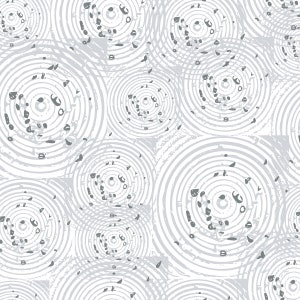 May include: Abstract pattern with concentric circles in shades of gray on a white background. The circles are layered and overlapping, creating a sense of depth and movement.