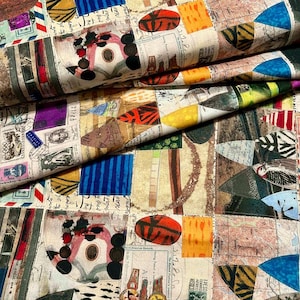 Marcia Derse Random Thoughts Fabric Postcards Front BTY OEKO Tex Quilting Cotton