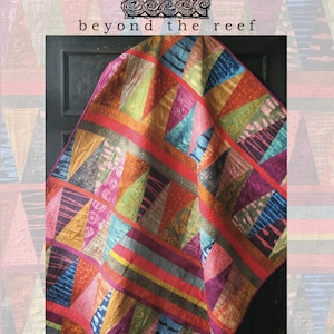 Tattoo quilt pattern  by Natalie Barnes of beyond the reef patterns 57 x 77 Modern Patchwork Modern Quilting Quilt