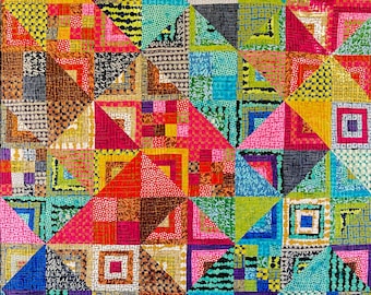 TRAVELER quilt pattern in MARCIA DERSE  Stenographers Notebook Anthology Batik Fabric Paper Pattern