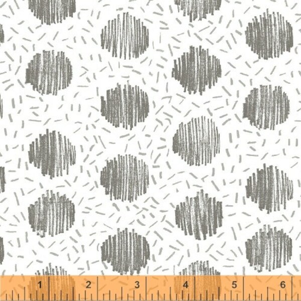 HOMEWARD fabric by Windham Fabrics Natalie Barnes Polka Dot Grey and White fabric Cotton HALF YARD