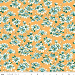 Lori Holt Flea Market Floral Fabric: Golden Yellow Daisy Quilting Cotton