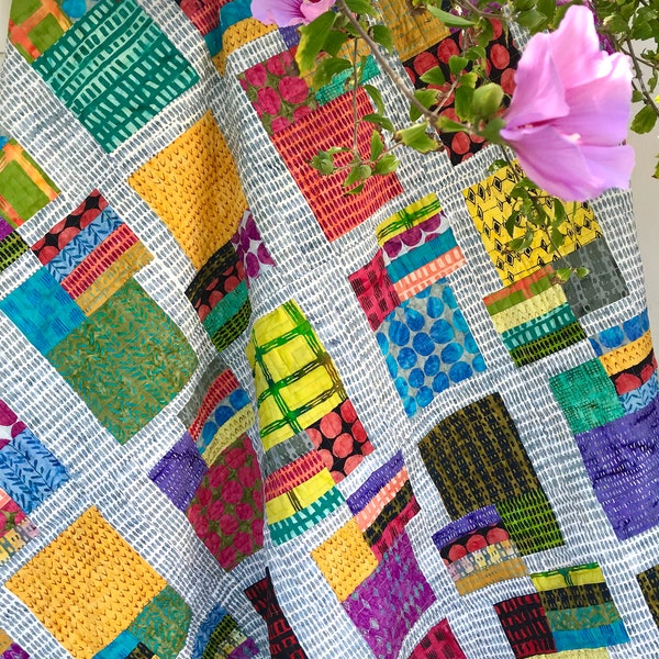 Flower Stalls  by Natalie Barnes from beyond the reef patterns DIGITAL quilt pattern Modern Quilt Modern Quilt pattern Beginner Quilt