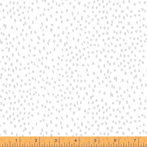 Merry and Mod Fabric Silver dots on white By the Yard continuous yardage Natalie Barnes quilting cotton modern farmhouse design