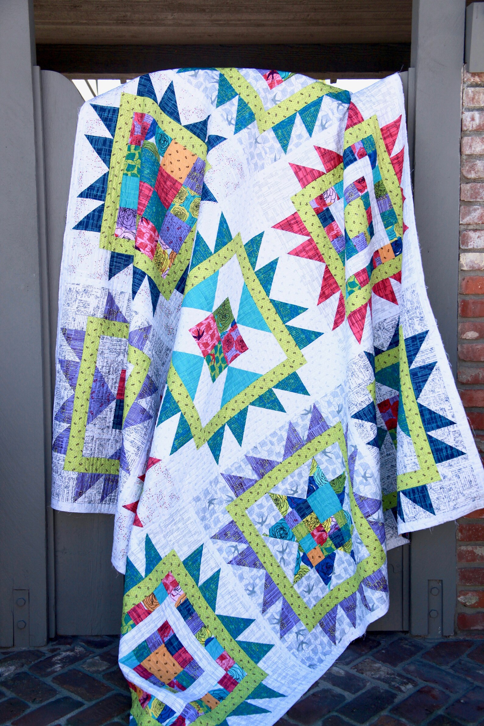 BIG STARRY SKY Quilt Pattern 88 X 88 Norma Rose Fabric Beyond Etsy