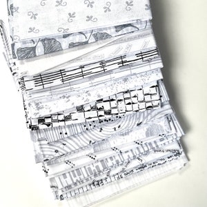 Low Volume bundle  SIXTEEN FAT QUARTERS Black White Grey Gray Fabrics Makers Collage Natalie BarnesQuilting cotton fabric
