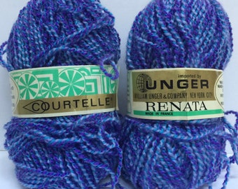 Rare Unger Yarn, Renata in 100% Acrylic in Purple Truquoise , Lot of 3 Very Soft, Vintage