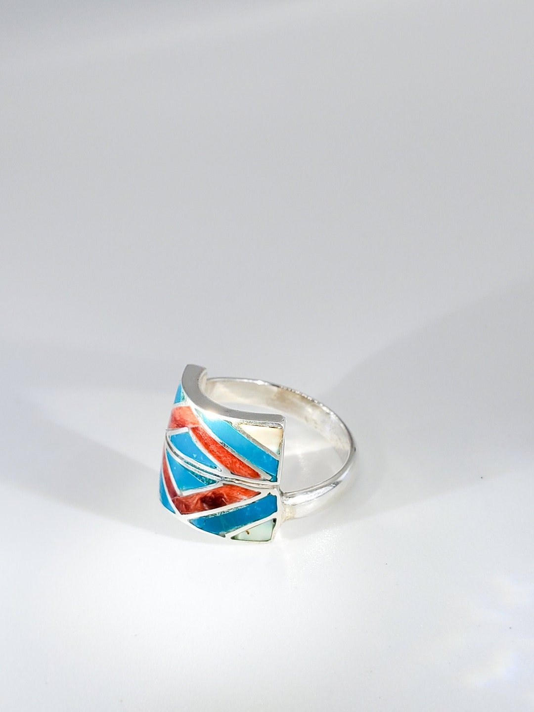 FINAL SALE Inca Textile Pattern Ring Handmade Silver 950 Peru Jewelry ...