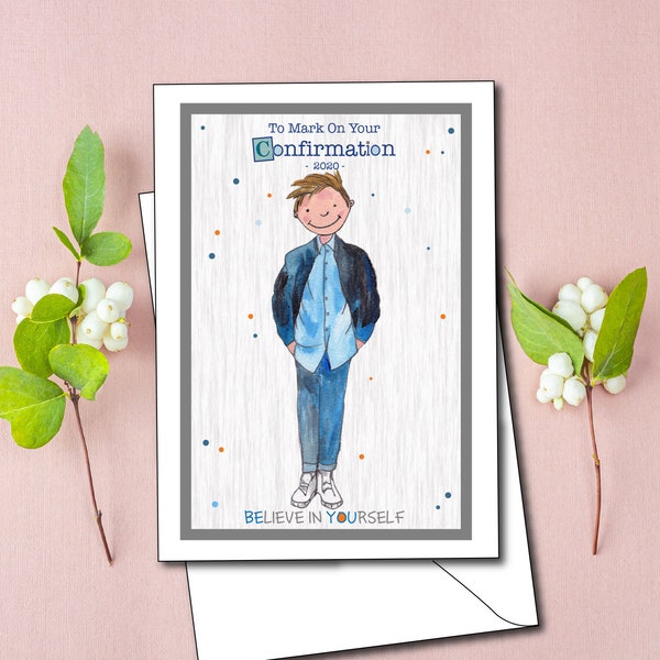 Boys Personalised Confirmation Card/Keepsake Confirmation Card, Card for boys for Confirmation, Special Confirmation Card for boy