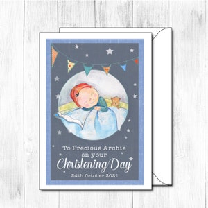 Tarjeta de bautizo personalizada para bebés, Tarjeta de recuerdo para bebés, Tarjeta de bautismo, Tarjeta de bautizo, Tarjeta de baby shower de recuerdo, tarjeta de bautismo personalizada