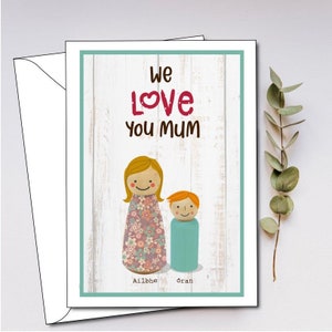 Personalisierte Muttertagskarten, personalisierte Nanny-Karte, Karte für Mama, Karte für Mama, Karte für Mama