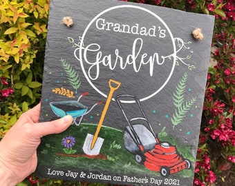 Dad, Grandad, Husband, Garden Slate Sign. Father's Day Gift. Garden Ornament. Garden Sign. Garden Decor, Garden Sign, Father's Day Garden