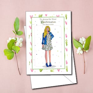 Meisjes gepersonaliseerde bevestigingskaart/aandenken bladwijzer voor bevestiging, kaart voor meisjes voor bevestiging, speciale bevestigingskaart voor meisje