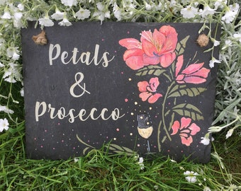 Prosecco Sign, Wine Slate Garden. Prosecco Sign. Garden Sign. Garden Ornament. Garden Sign. Garden Decor. Gift for Her.