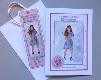 Girls Personalised Confirmation Card/Keepsake Bookmark for Confirmation, Card for Girls for Confirmation, Special Confirmation Card for Girl