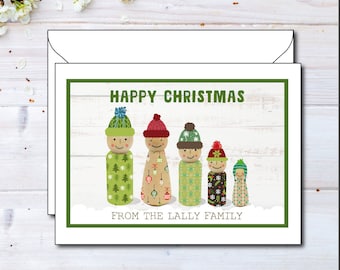 Personalisierte Familien-Weihnachtskarte, Weihnachtskarten, personalisierte Weihnachtskarte, Familiendruck, Weihnachtskarte, festliche Familienkarten