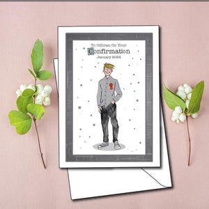 Tarjeta de confirmación personalizada para niños/Tarjeta de confirmación de recuerdo, Tarjeta para niños para confirmación, Tarjeta de confirmación especial para niños