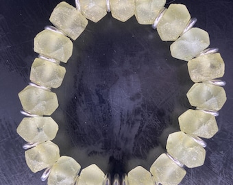 BY36S: Yellow Sea Glass Bracelet