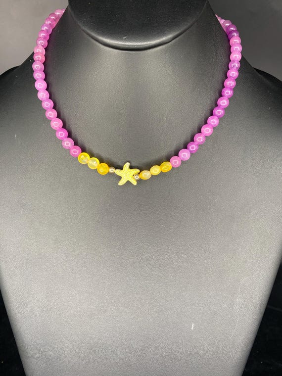 Purple Yellow Star: Purple Quartz Choker