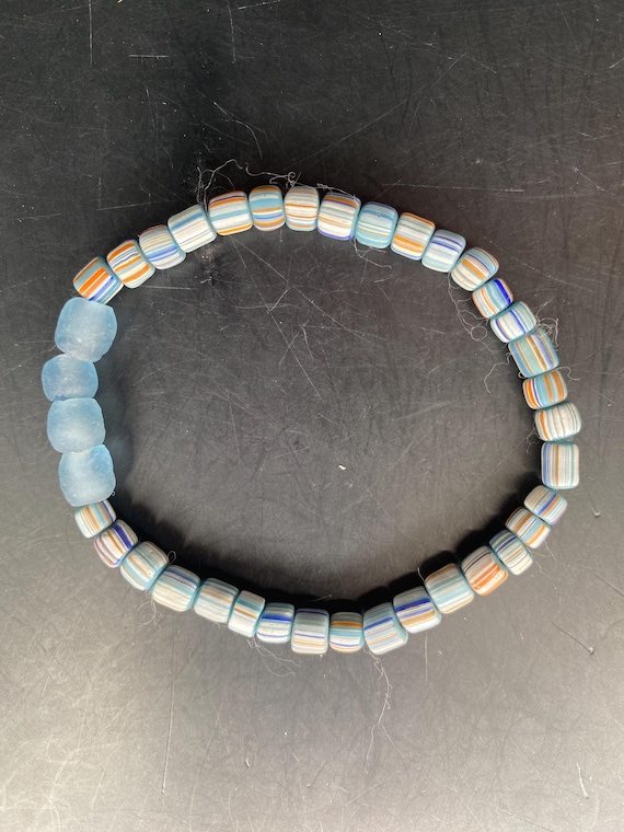 BBL76S: Pale Blue Sea Glass Bracelet