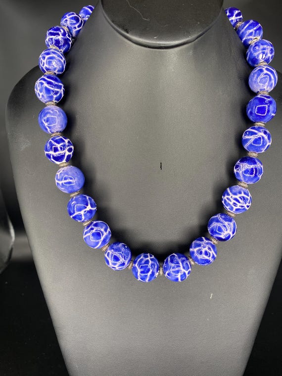 CORY: Royal Blue Ceramic Necklace