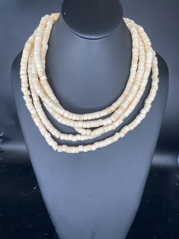 Cream: 5 Strand Cream Necklace