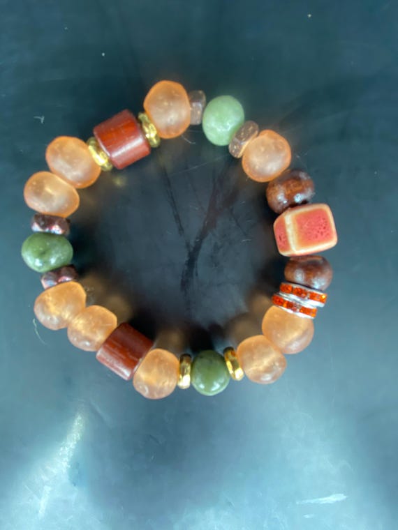 BO47S: Orange and Brown Bracelet