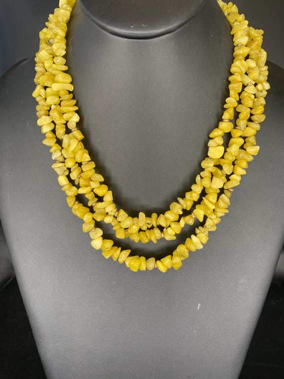 Limette: 3 strnd Lime Necklace