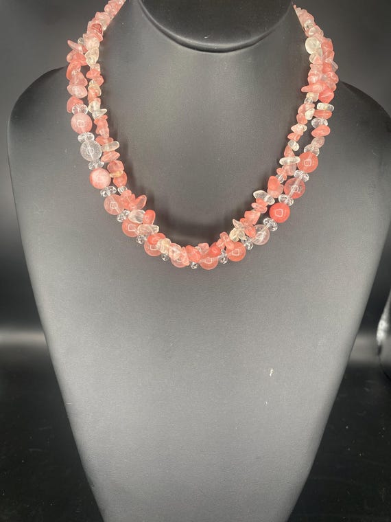 Cherry: 2 strand Cherry Quartz Necklace