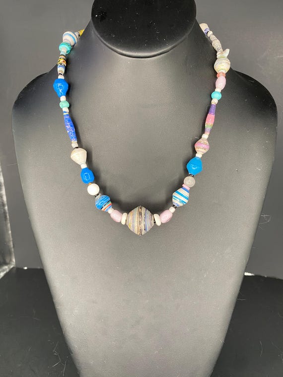 African Pastel Paper necklace