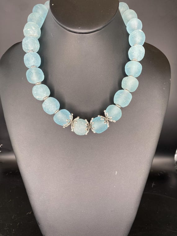 Baby Blue Sea Glass: Blue Sea Glass Choker
