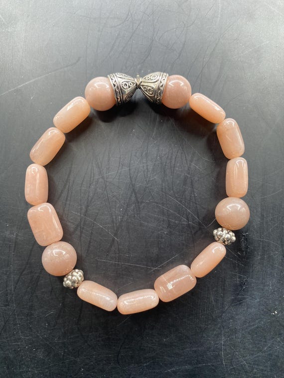 BP35S: Peach Moonstone Bracelet